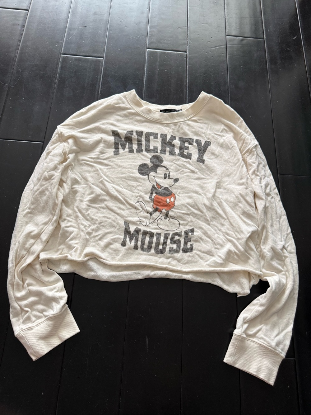 NWOT Junk Food Mickey Mouse Cropped Sweatshirt